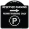 Signmission Reserved Parking Permit Parking with Symbol and Right Arrow Aluminum Sign, 18" x 18", BS-1818-23144 A-DES-BS-1818-23144 - alternate 1